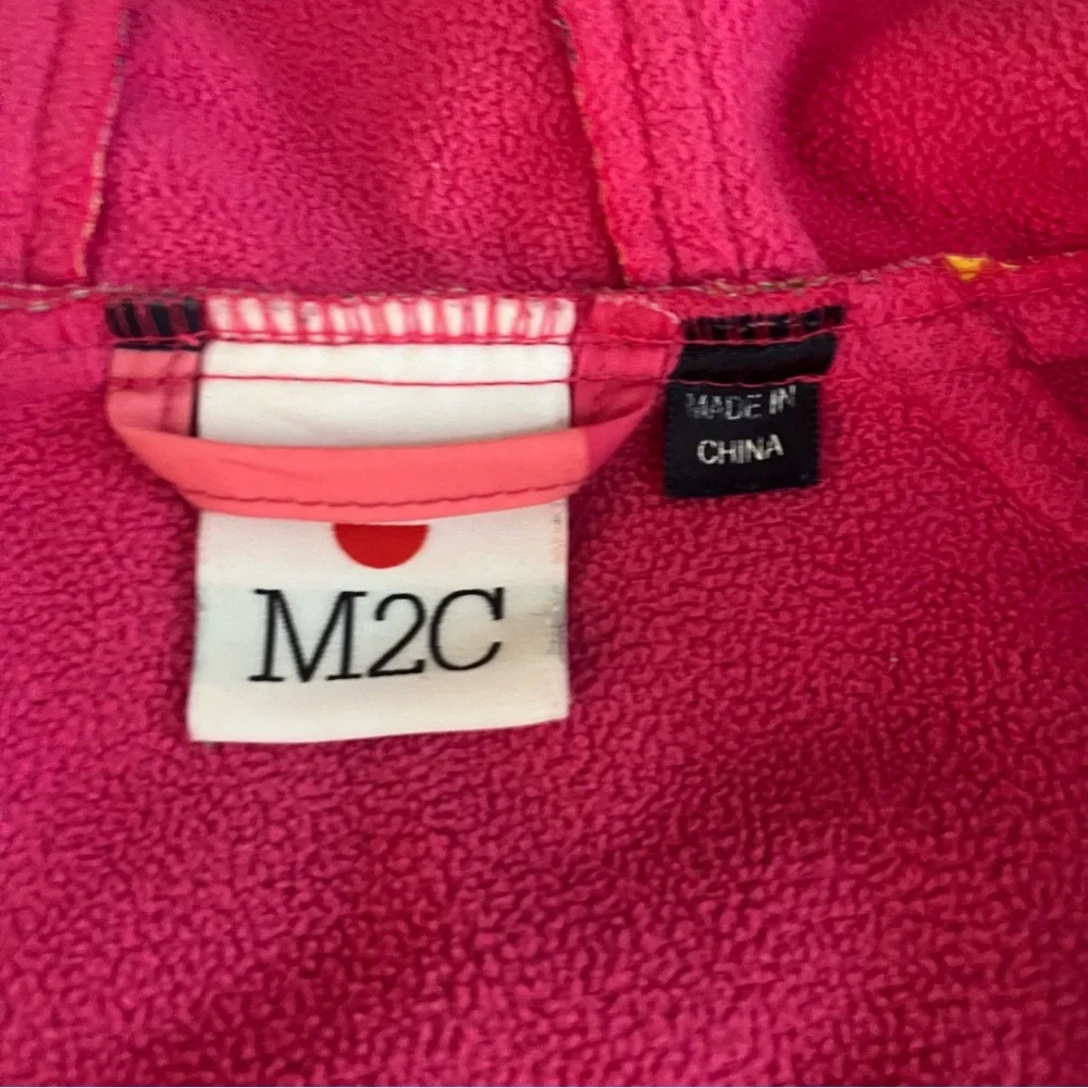 M2C Girls Sz 4T Rainbow‎ Striped Fleece Lined Hooded Windbreaker Jacket
